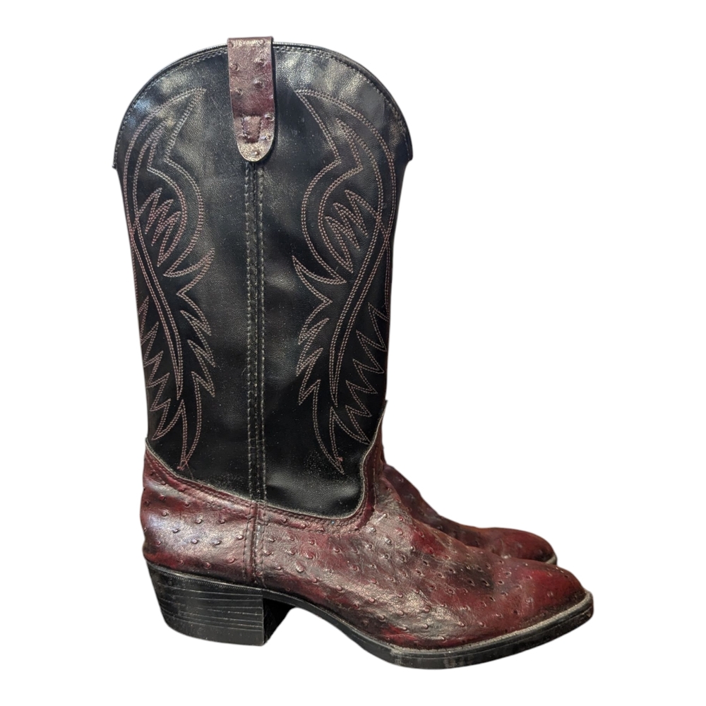 Men's Black and Brown Cowboy Boots